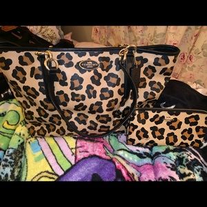 Coach Leopard Bag & Wallet Set!
